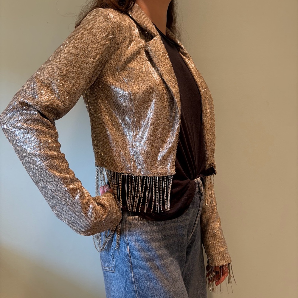 Nicholas Silver Sequin Jacket - image 1